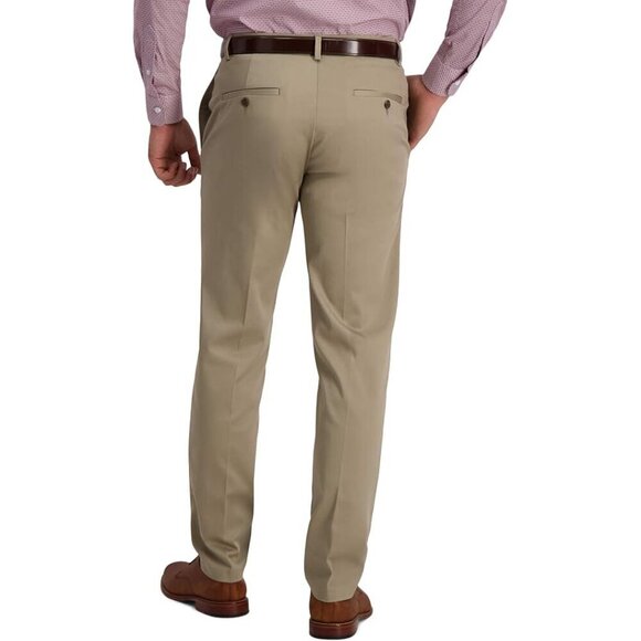 New Haggar Men's 34x30 Khaki Straight Flat Front Casual Office Dress Pants - Picture 2 of 4